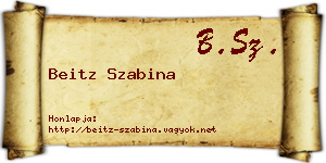 Beitz Szabina névjegykártya